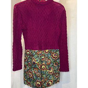 Vintage One Piece Top/Skorts Size Small (no tag) Handmade Violet Top Multi Color